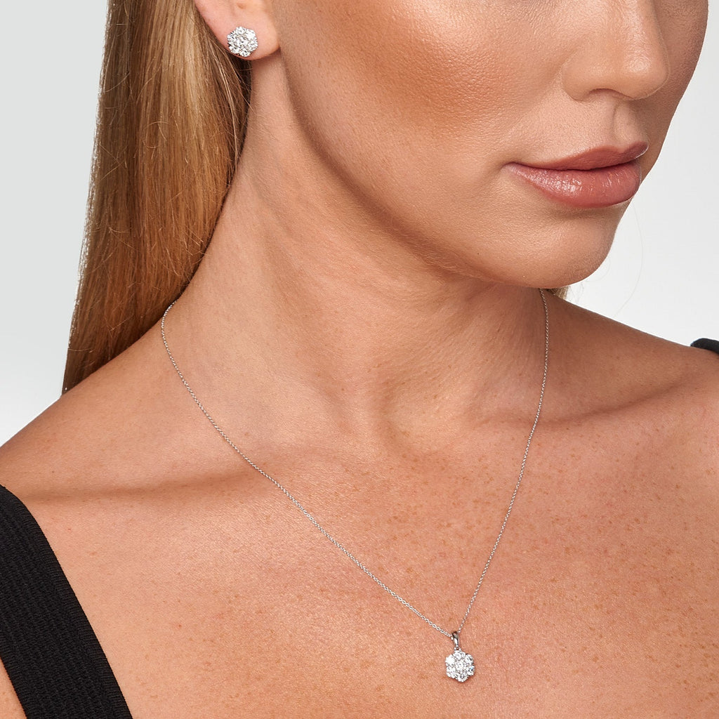 1.00ct Lab Grown Diamond Necklace in 18K White Gold - Penelope Kate