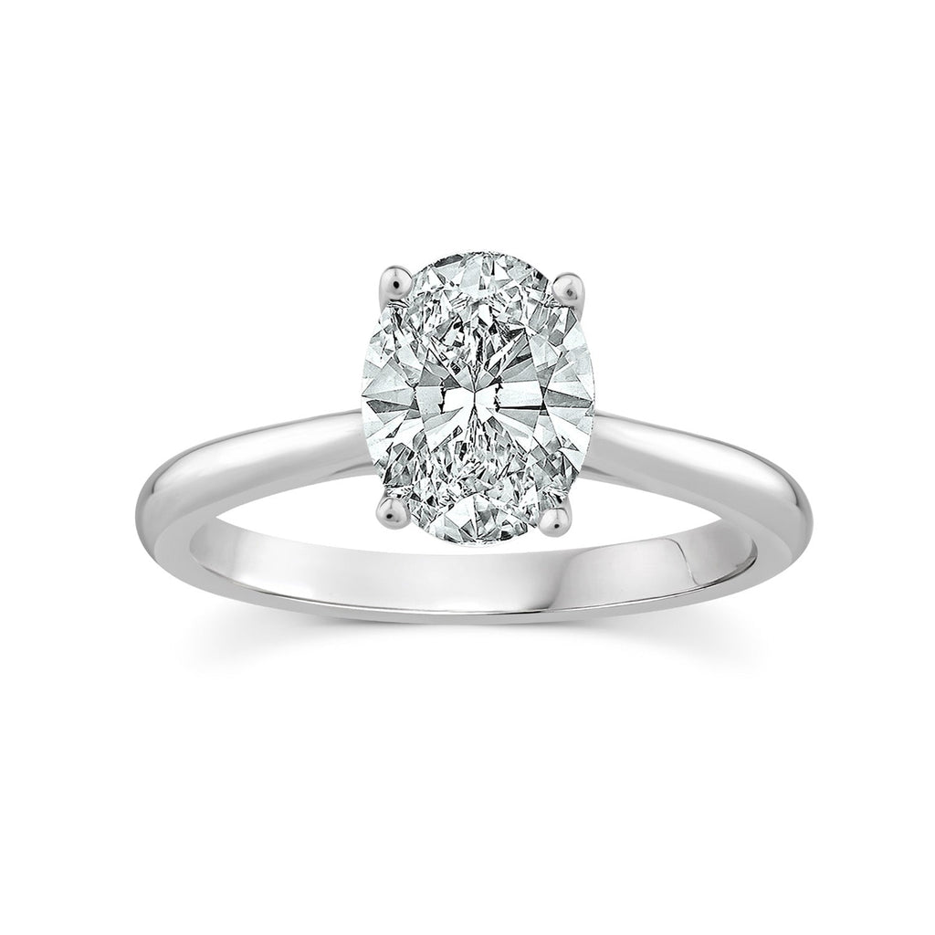 1.50ct Lab Grown Oval Diamond Ring in 18K White Gold - Penelope Kate