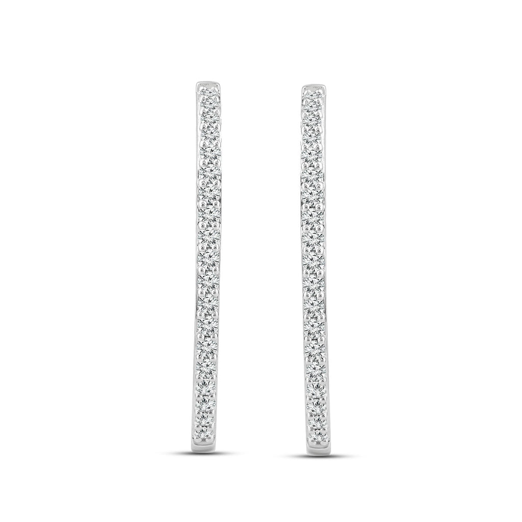 2.00ct Lab Grown Diamond Hoop Earrings in 18K White Gold - Penelope Kate