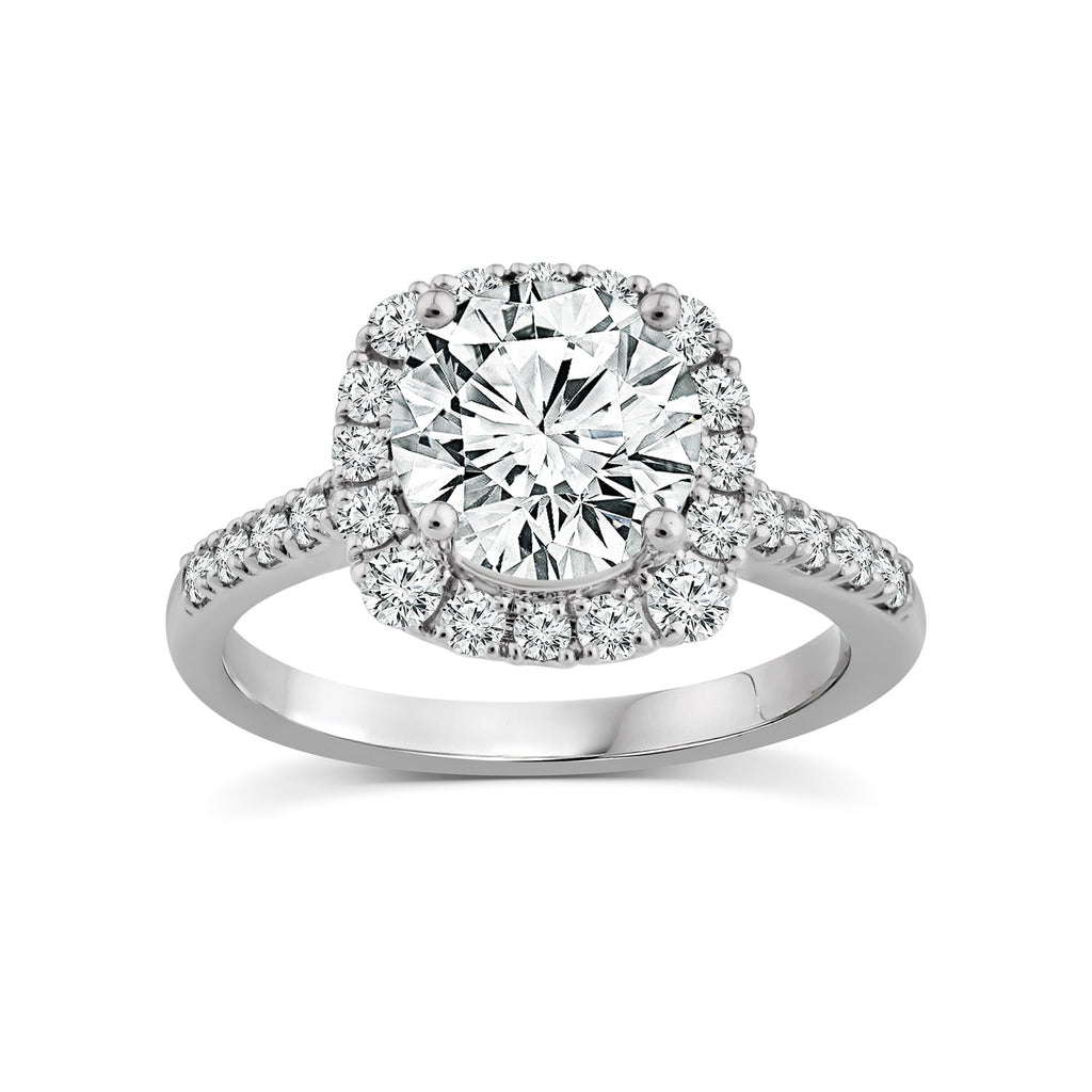 2.75ct Lab Grown Halo Diamond Ring in 18K White Gold - Penelope Kate
