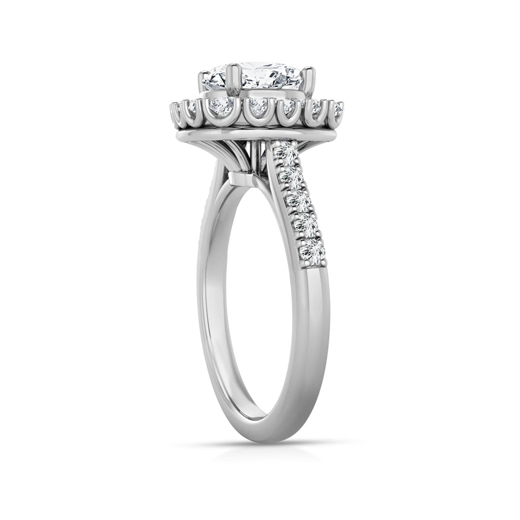 2.75ct Lab Grown Halo Diamond Ring in 18K White Gold - Penelope Kate