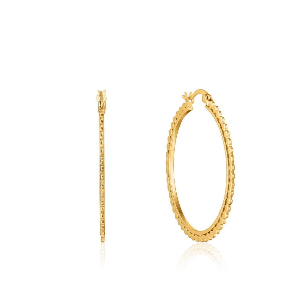 Ania Haie Flat Beaded Hoop Earrings - Gold - Penelope Kate