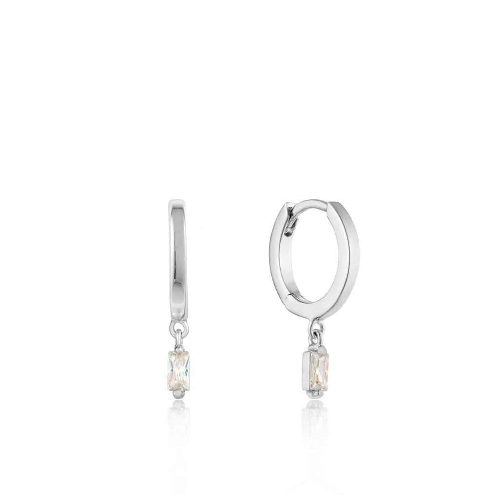 Ania Haie Glow Huggie Hoops - Silver - Penelope Kate