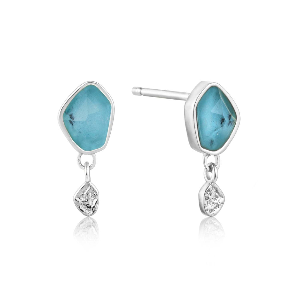 Ania Haie Turquoise Drop Stud Earrings - Silver - Penelope Kate