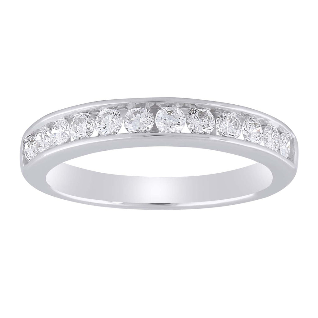 Band Ring with 0.50ct Diamond in 9K White Gold - Penelope Kate