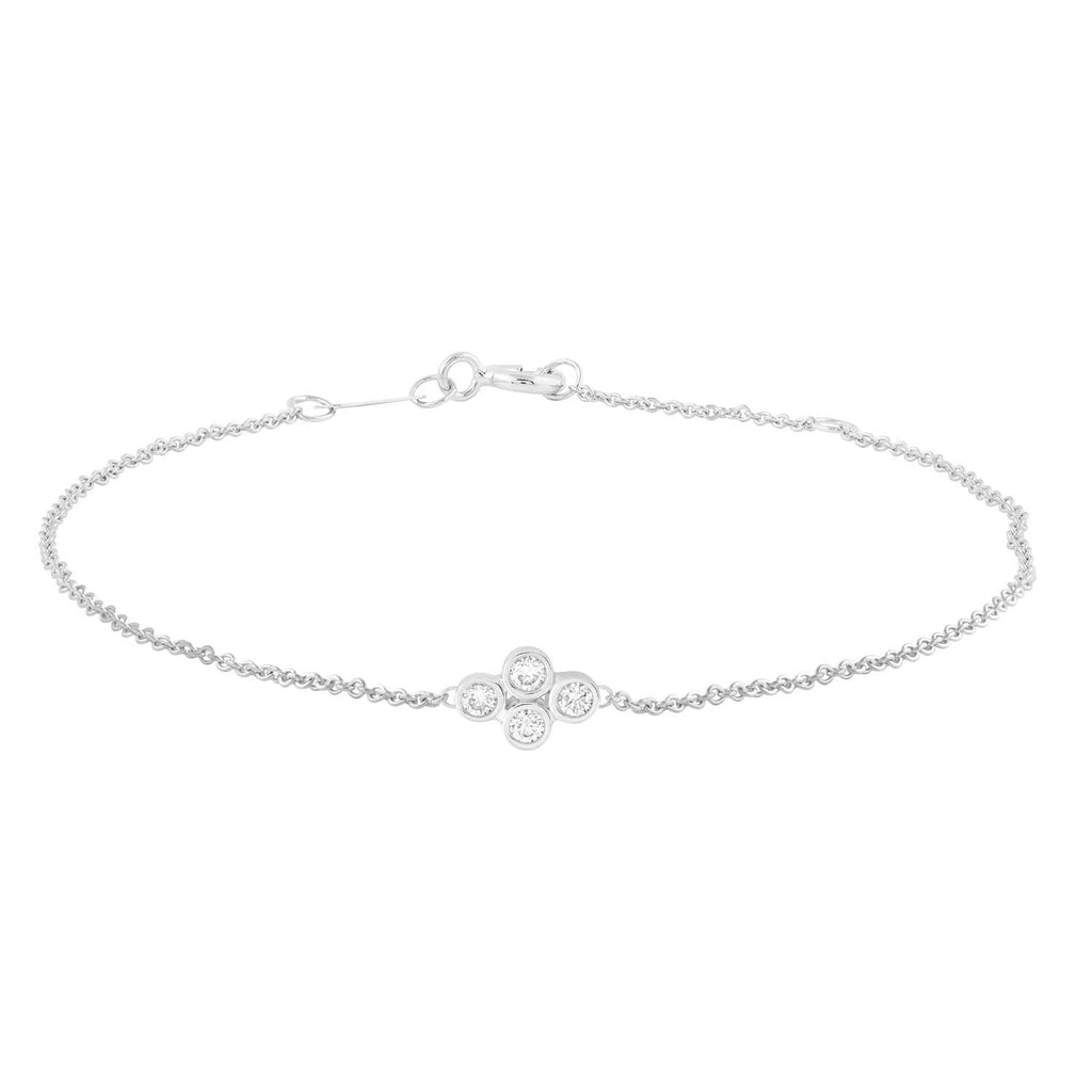 Bracelet with 0.15ct Diamonds in 9K White Gold 17+2cm - Penelope Kate