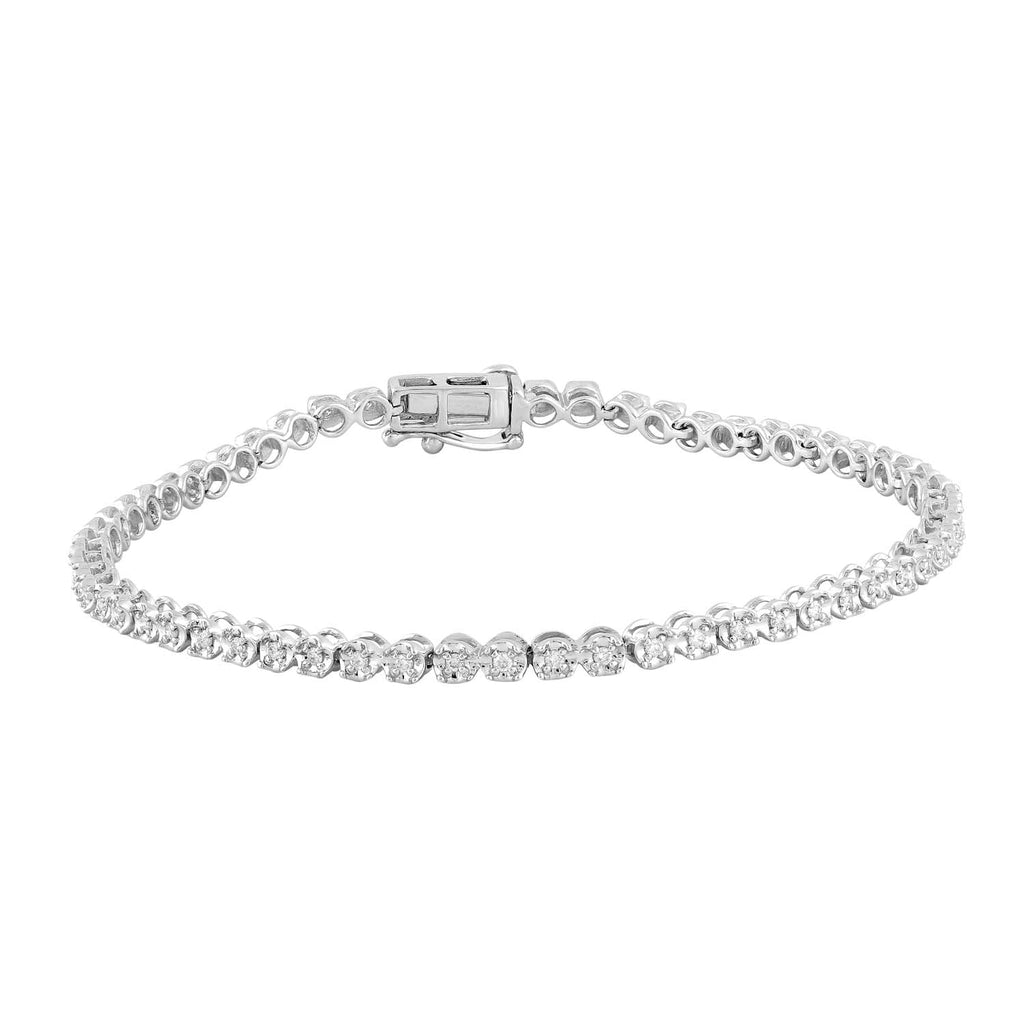 Bracelet with 0.48ct Diamonds in 9K White Gold - Penelope Kate