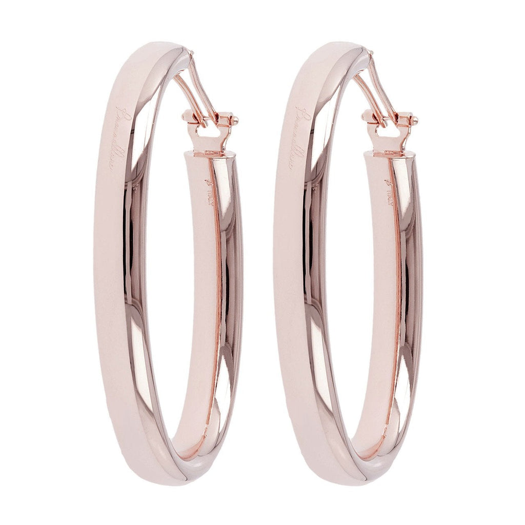 Bronzallure Golden Rose Oval Hoop Earrings - Penelope Kate