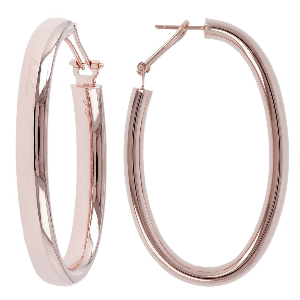 Bronzallure Golden Rose Oval Hoop Earrings - Penelope Kate