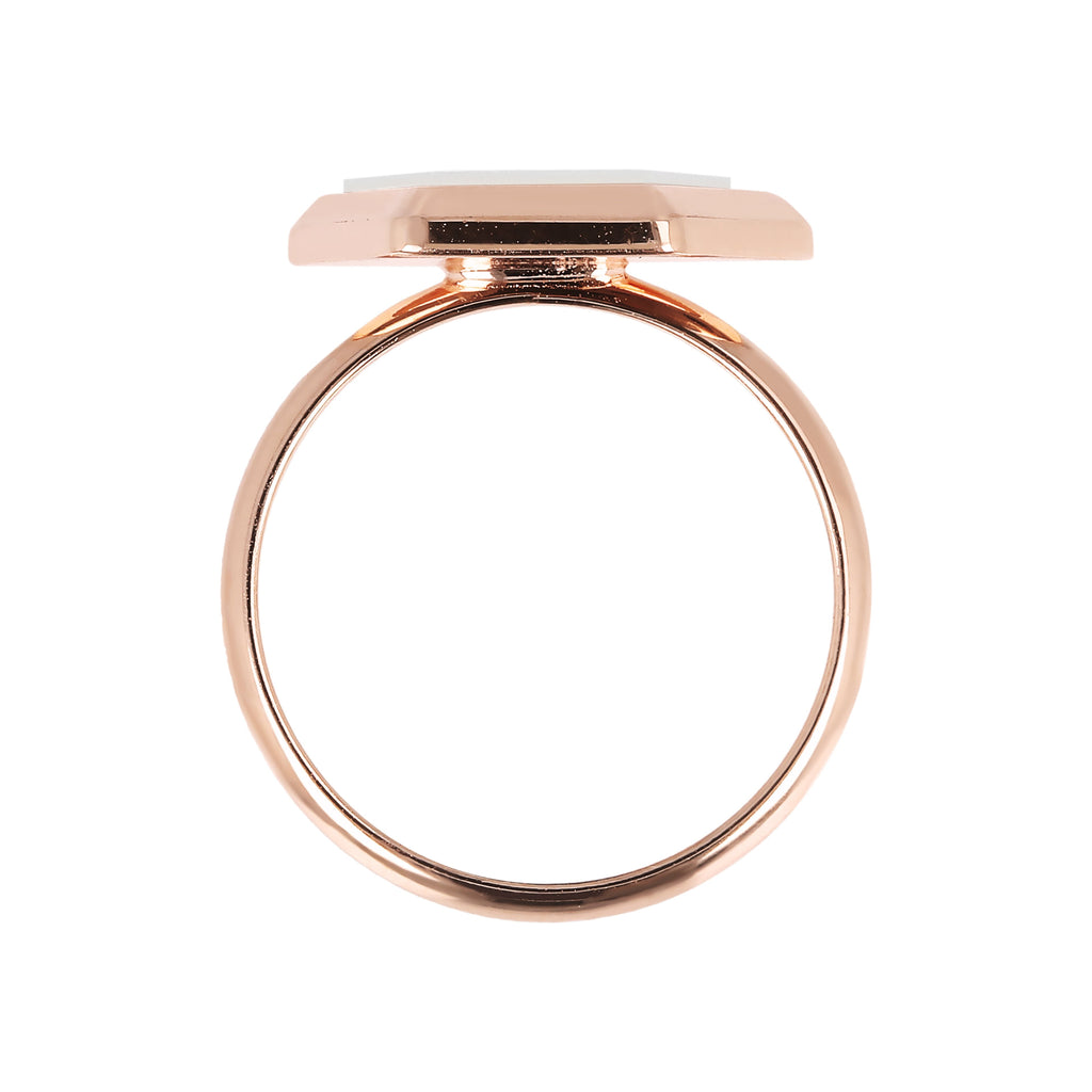 Bronzallure Hexagonal Flat Stone Ring - Penelope Kate