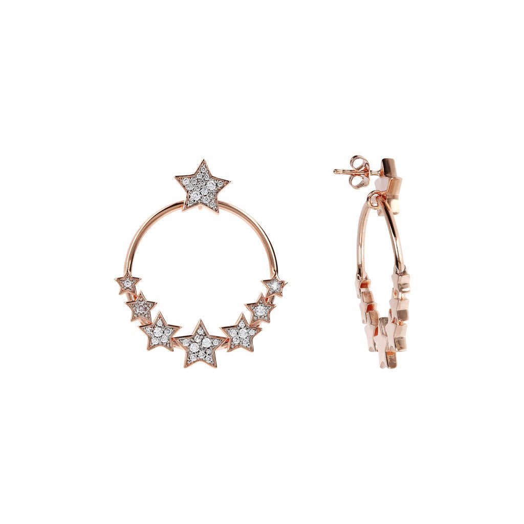 Bronzallure Hoop Earrings Stars - Penelope Kate