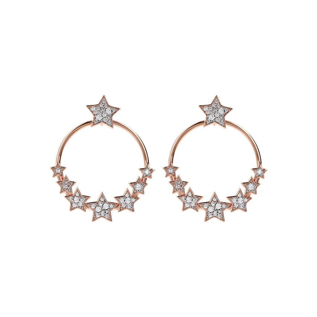 Bronzallure Hoop Earrings Stars - Penelope Kate