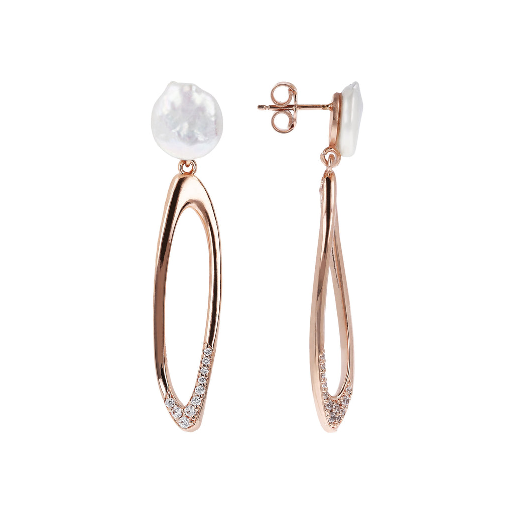 Bronzallure Hoop Earrings with Coin Pearls - Penelope Kate