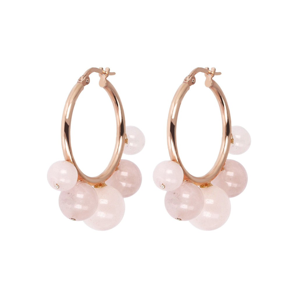 Bronzallure Natural Stone Beaded Hoop Earrings - Penelope Kate