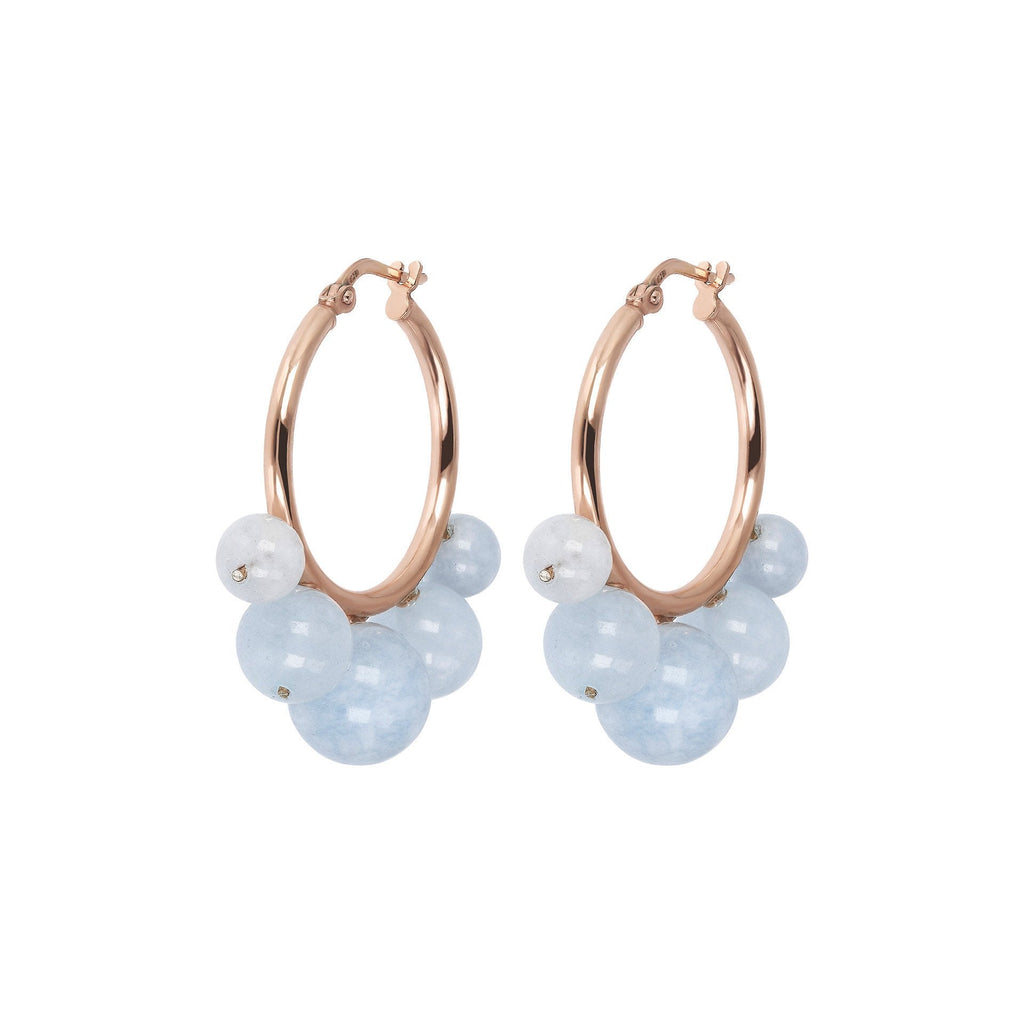 Bronzallure Natural Stone Beaded Hoop Earrings - Penelope Kate