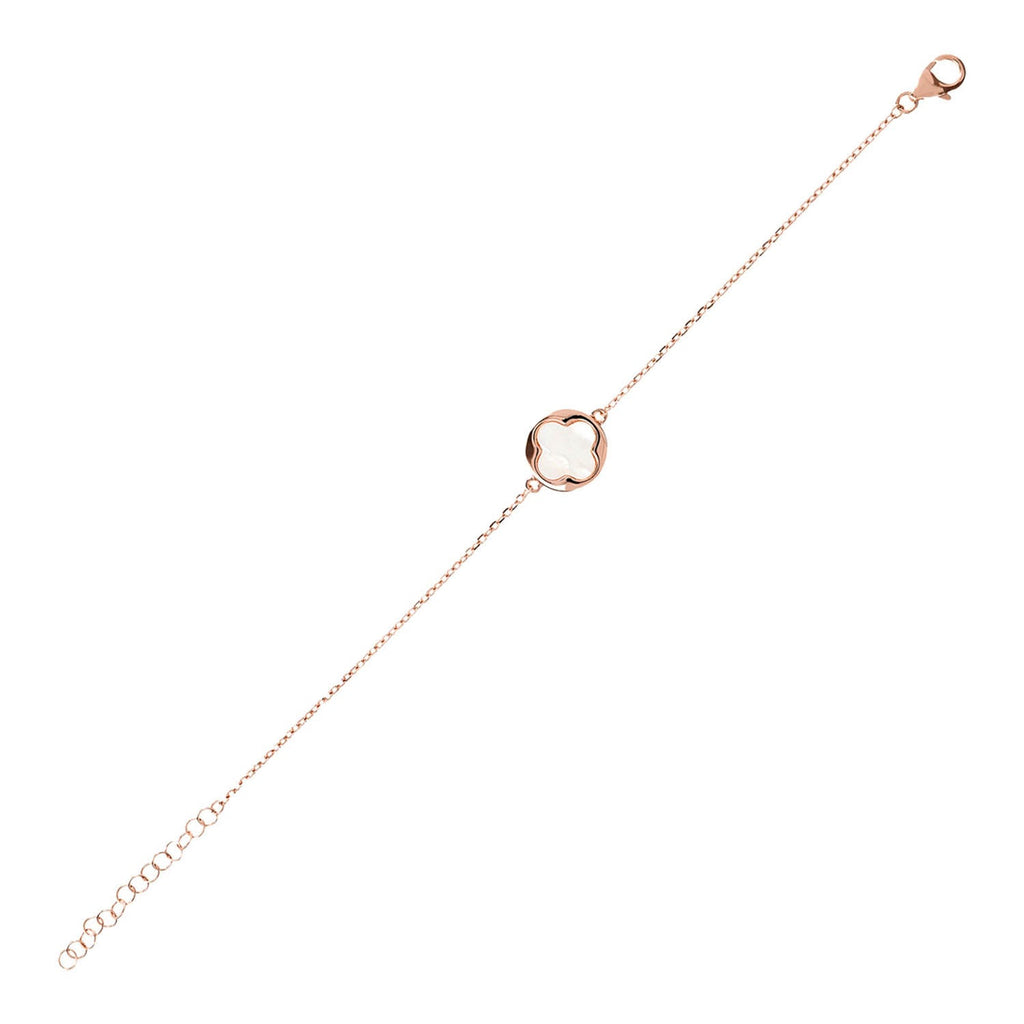 Bronzallure Rose Gold Four-Leaf Colver Chain Bracelet - Penelope Kate