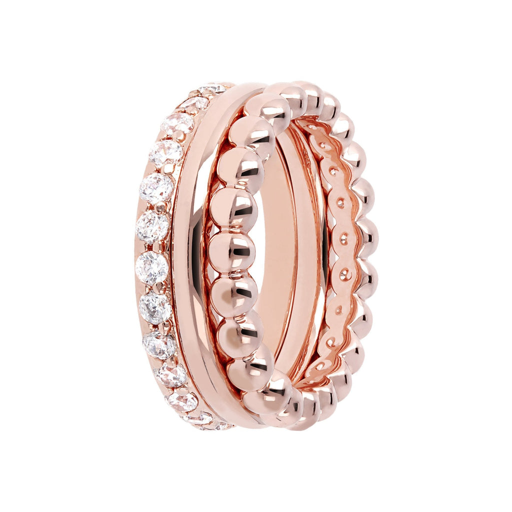 Bronzallure Set of Three Rings with Cubic Zirconia - Penelope Kate