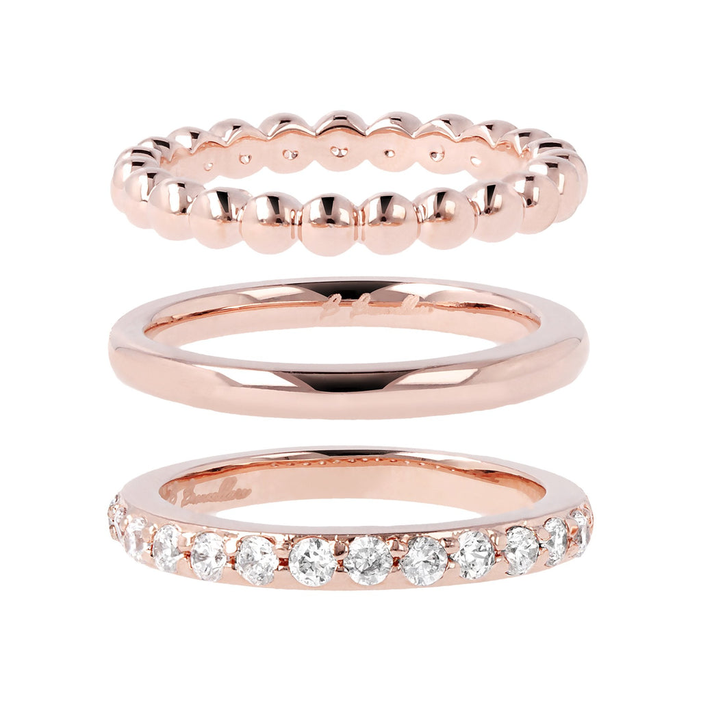 Bronzallure Set of Three Rings with Cubic Zirconia - Penelope Kate