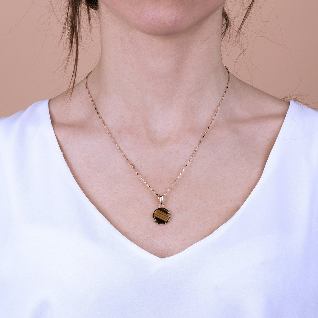 Bronzallure Small Disc Pendant Necklace - Penelope Kate