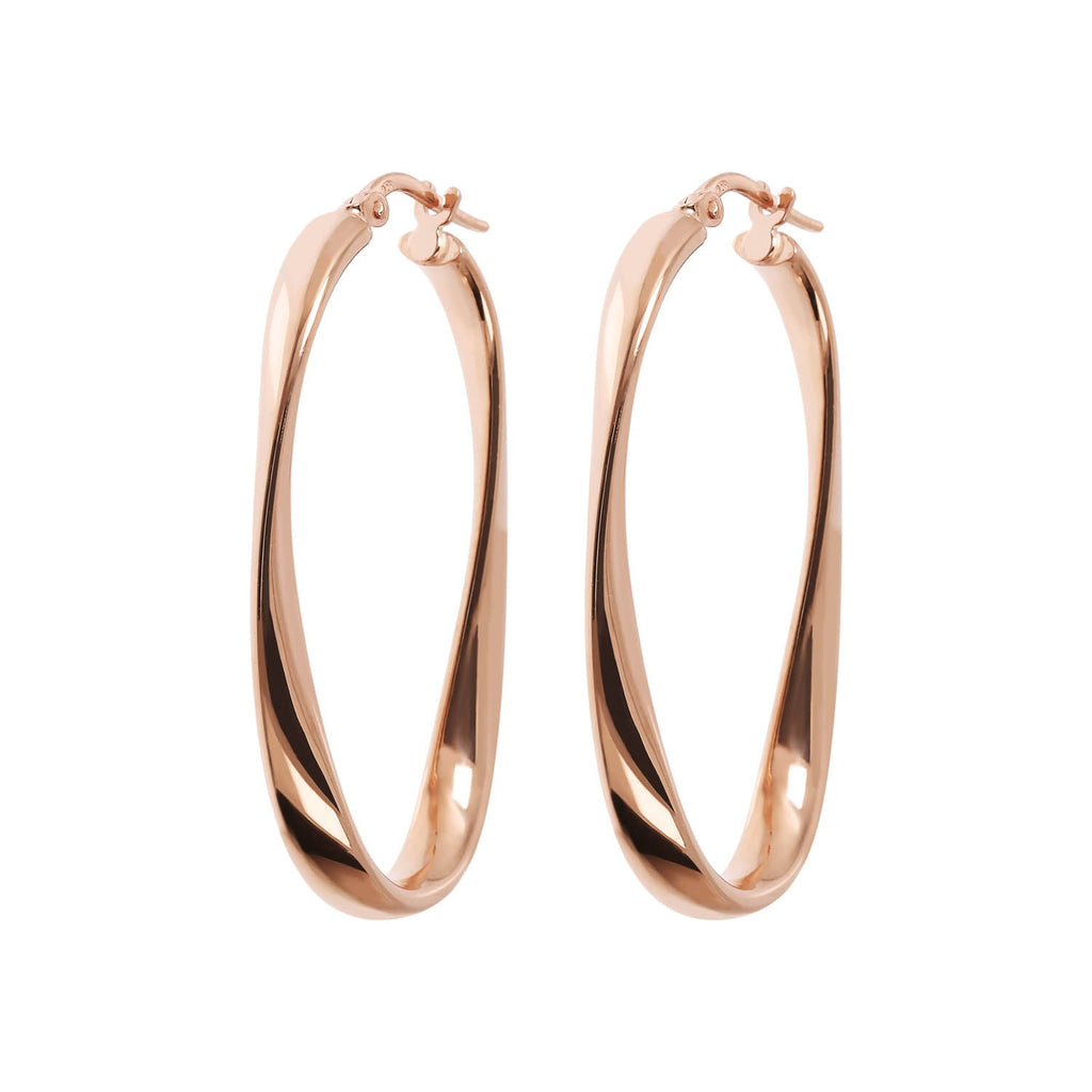 Bronzallure Twisted Rose Oval Hoop Earrings - Penelope Kate