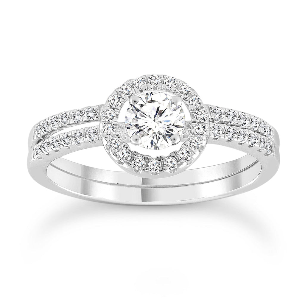 Circle Diamond Ring with 0.60ct Diamonds in 9K White Gold - Penelope Kate