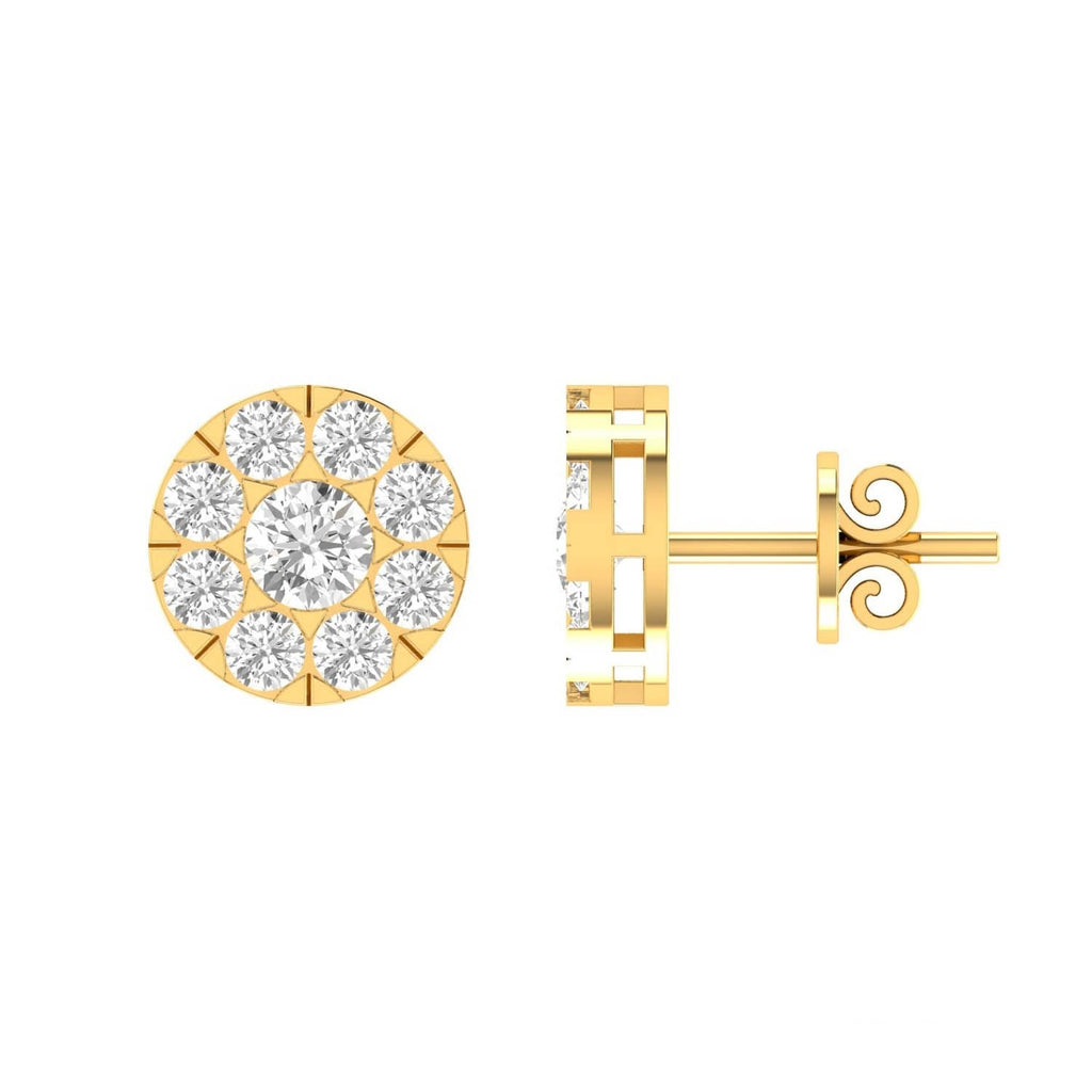 Cluster Diamond Stud Earrings with 0.15ct Diamonds in 9K Yellow Gold - 9YECLUS15GH - Penelope Kate