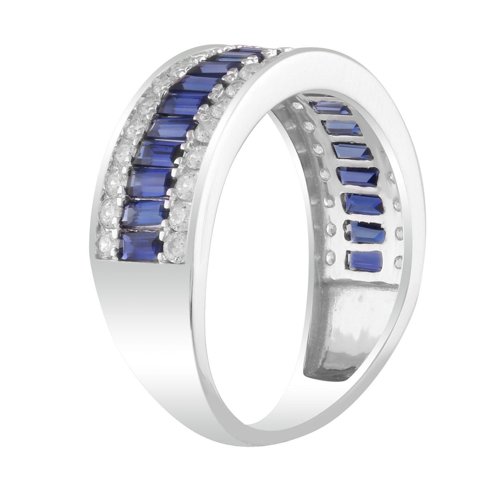 Diamond and Sapphire Ring with 0.50ct Diamonds in 9K White Gold - Penelope Kate