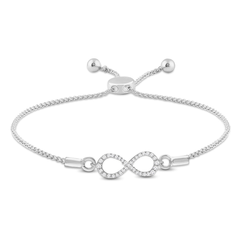 Diamond Bracelet with 0.10ct Diamonds in 9K White Gold - Penelope Kate