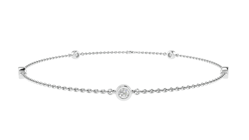 Diamond Bracelet with 0.25ct Diamonds in 9K White Gold - Penelope Kate