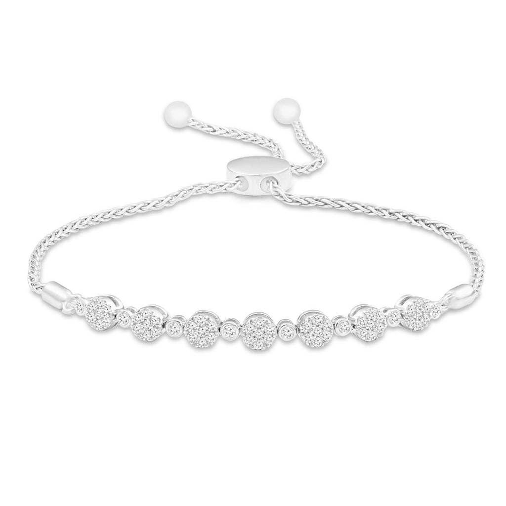 Diamond Bracelet with 0.50ct Diamonds in 9K White Gold - Penelope Kate