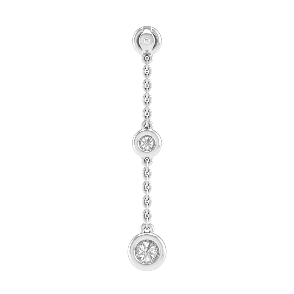 Diamond Chain Earrings with 0.25ct Diamonds in 9K White Gold - Penelope Kate