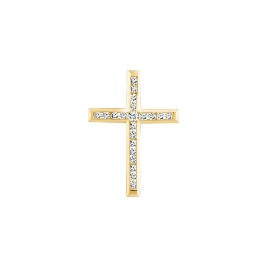 Diamond Cross Pendant with 0.50ct Diamonds in 9K Yellow Gold - PC-0172-Y - Penelope Kate