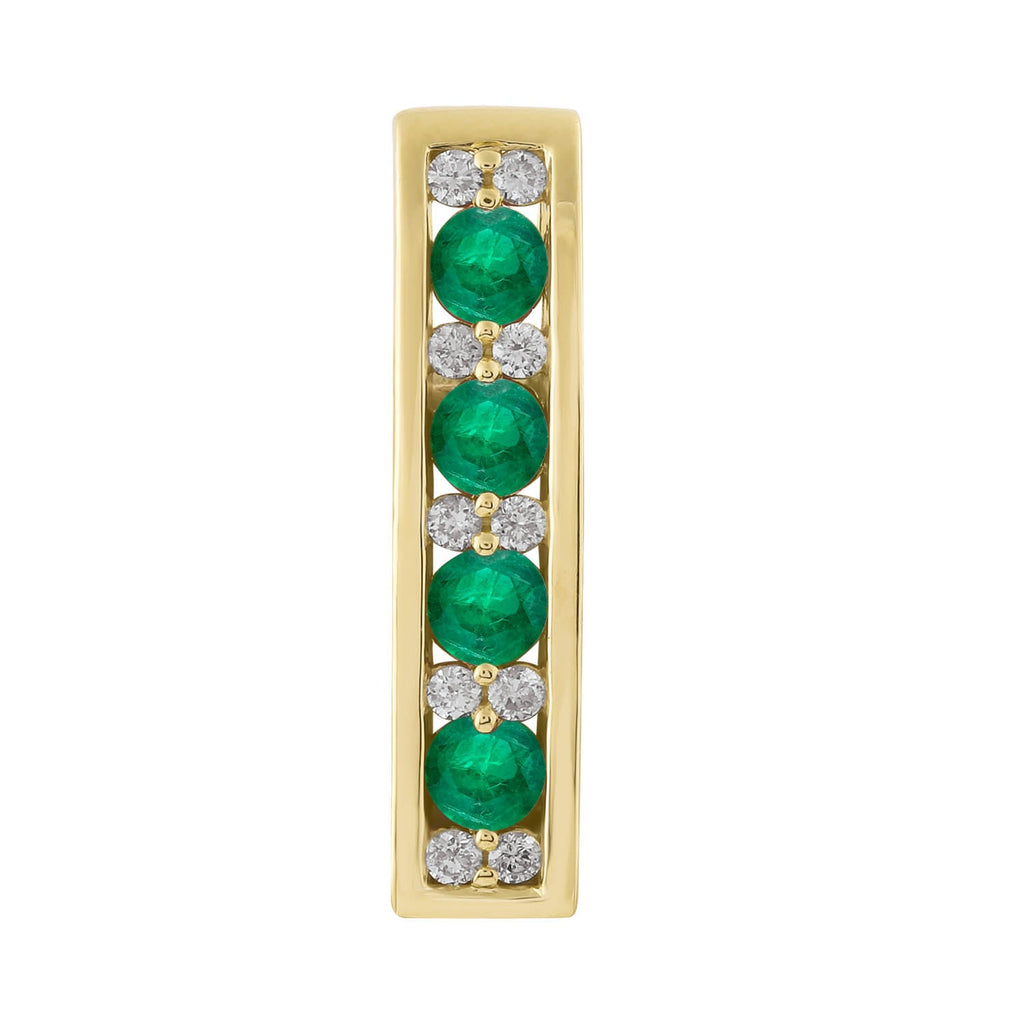 Diamond Emerald Pendant with 0.10ct Diamonds in 9K Yellow Gold - Penelope Kate