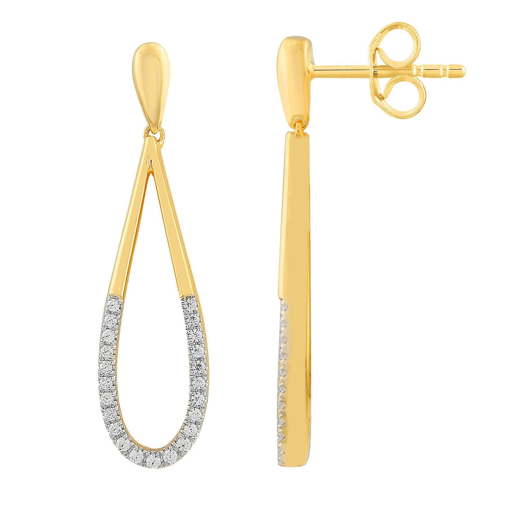 Diamond Fashion Earrings with 0.15ct Diamonds in 9K Yellow Gold - Penelope Kate