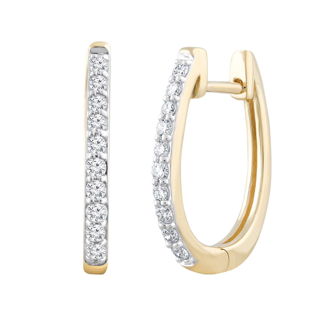 Diamond Huggie Earrings with 0.25ct Diamonds in 18K Yellow Gold - E-14529-025-18Y - Penelope Kate