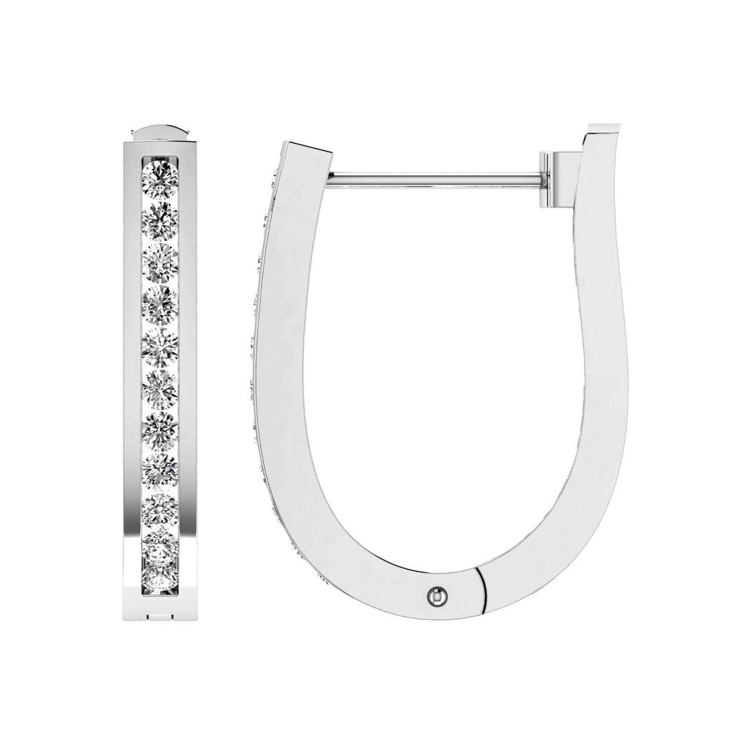 Diamond Huggie Earrings with 0.50ct Diamonds in 9K White Gold - RJO9WHUG50GH - Penelope Kate