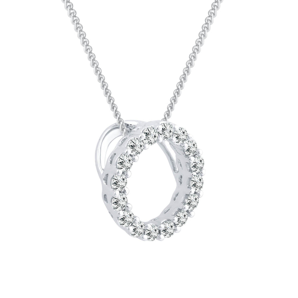 Diamond Pendant with 0.10ct Diamonds in 9K White Gold - PF-6111-W - Penelope Kate