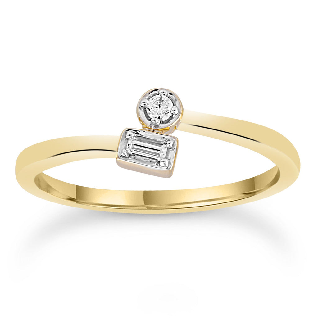 Diamond Ring with 0.05ct Diamonds in 9K Yellow Gold - Penelope Kate