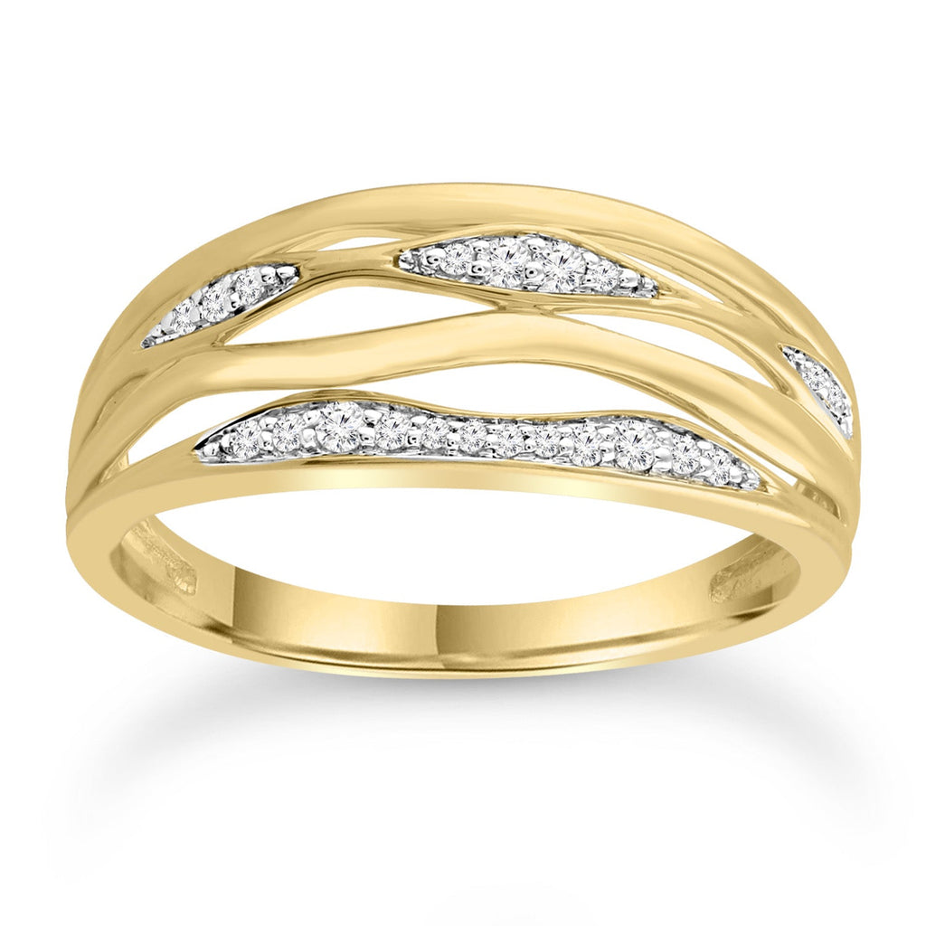 Diamond Ring with 0.12ct Diamonds in 9K Yellow Gold - Penelope Kate