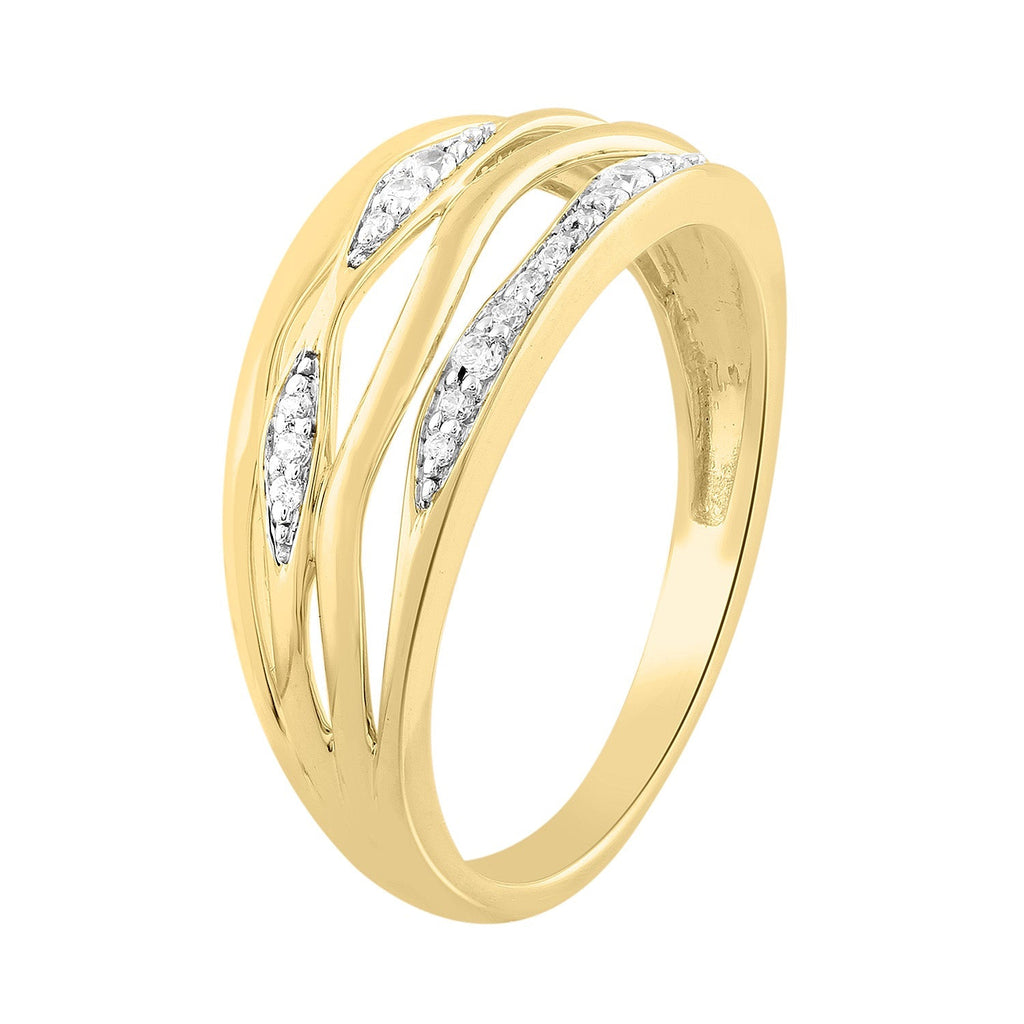 Diamond Ring with 0.12ct Diamonds in 9K Yellow Gold - Penelope Kate