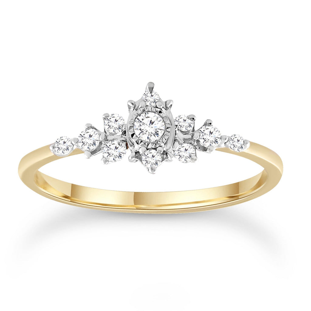 Diamond Ring with 0.20ct Diamonds in 9K Yellow Gold - Penelope Kate