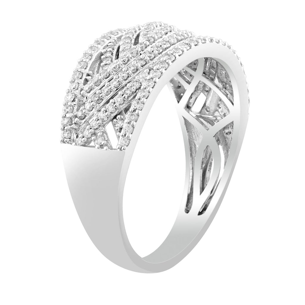 Diamond Ring with 0.53ct Diamonds in 9K White Gold - Penelope Kate