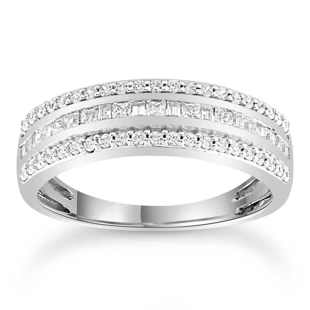 Diamond Ring with 0.62ct Diamonds in 9K White Gold - Penelope Kate