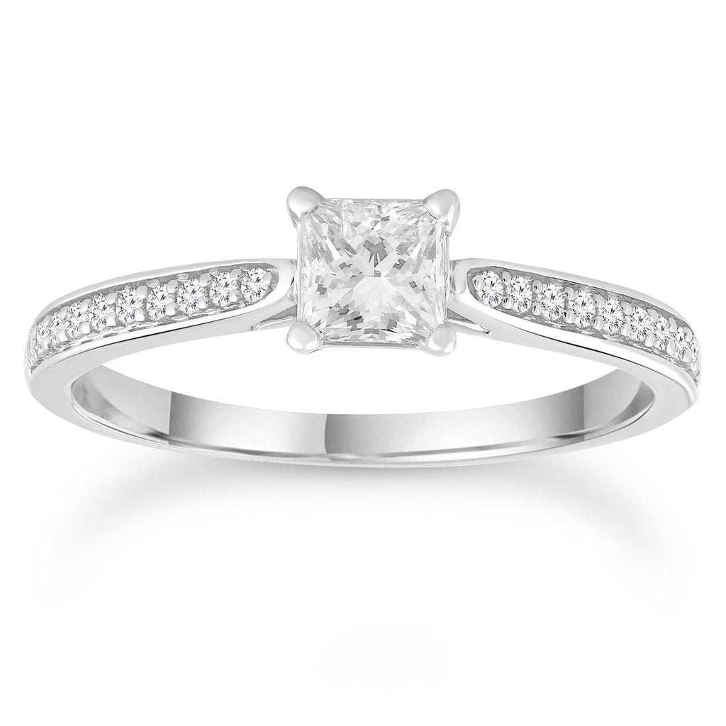 Diamond Ring with 0.63ct Diamonds in 9K White Gold - Penelope Kate