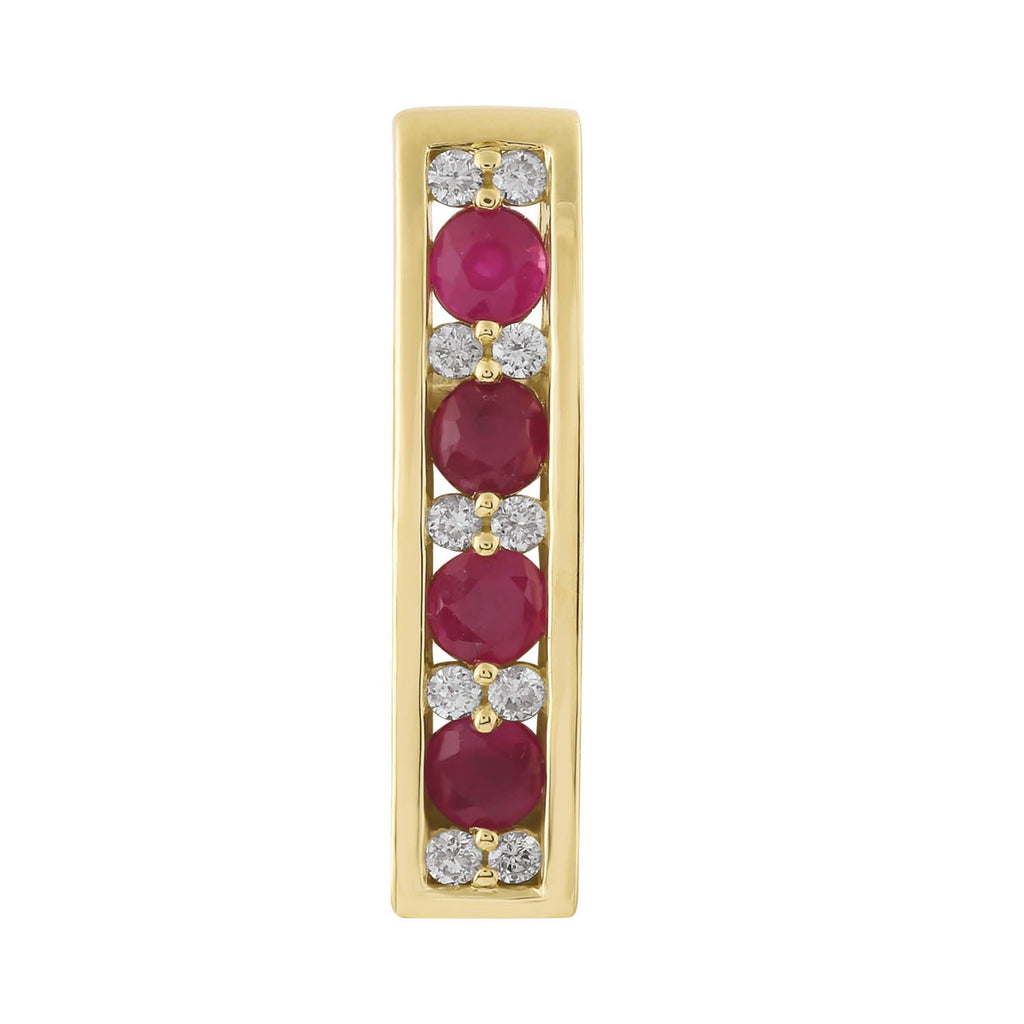 Diamond Ruby Pendant with 0.10ct Diamonds in 9K Yellow Gold - P-20514RB-010-Y - Penelope Kate