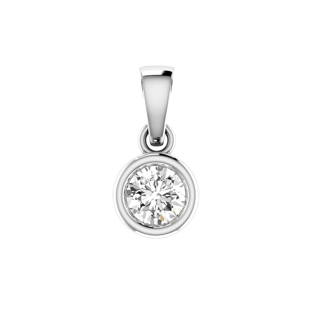 Diamond Solitaire Pendant with 0.08ct Diamonds in 9K White Gold - 9WBP08 - Penelope Kate