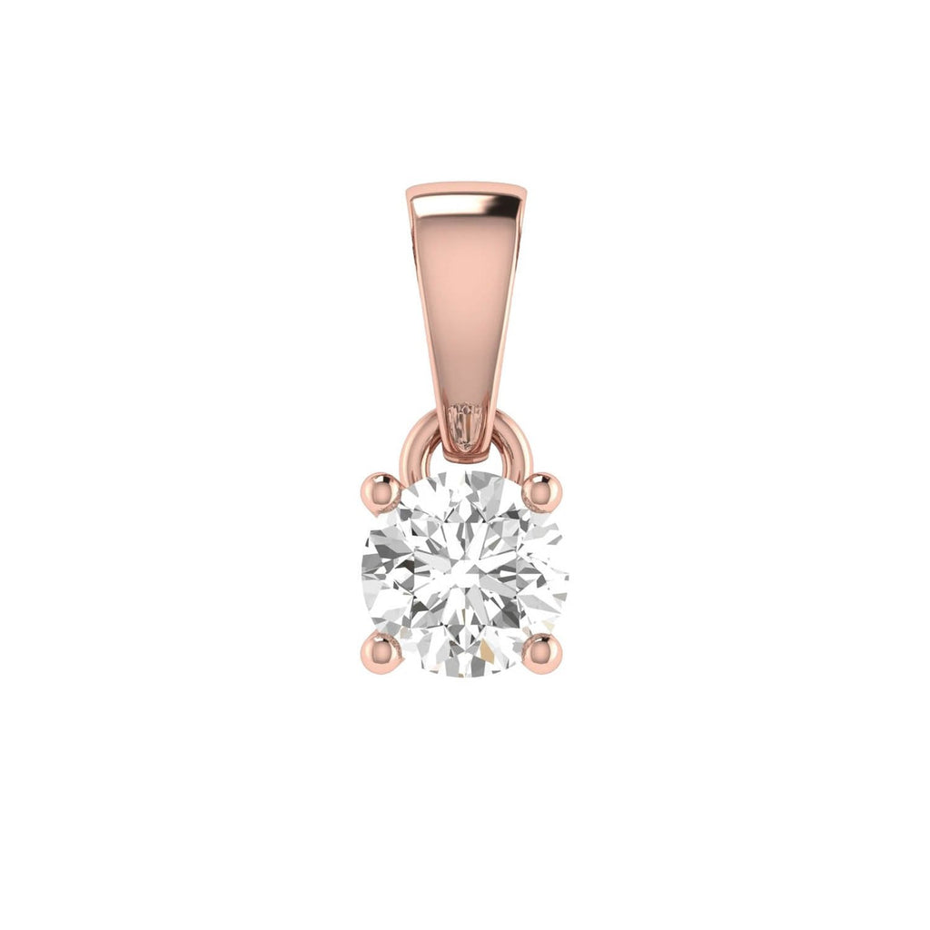 Diamond Solitaire Pendant with 0.10ct Diamonds in 9K Rose Gold - 9RCP10 - Penelope Kate