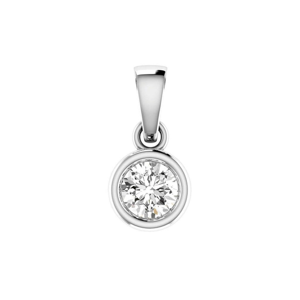 Diamond Solitaire Pendant with 0.30ct Diamonds in 18K White Gold - 18WBP30 - Penelope Kate