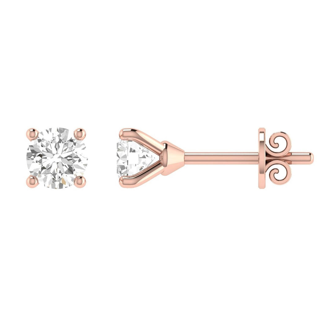 Diamond Stud Earrings with 0.15ct Diamonds in 9K Rose Gold - 9RCE15 - Penelope Kate