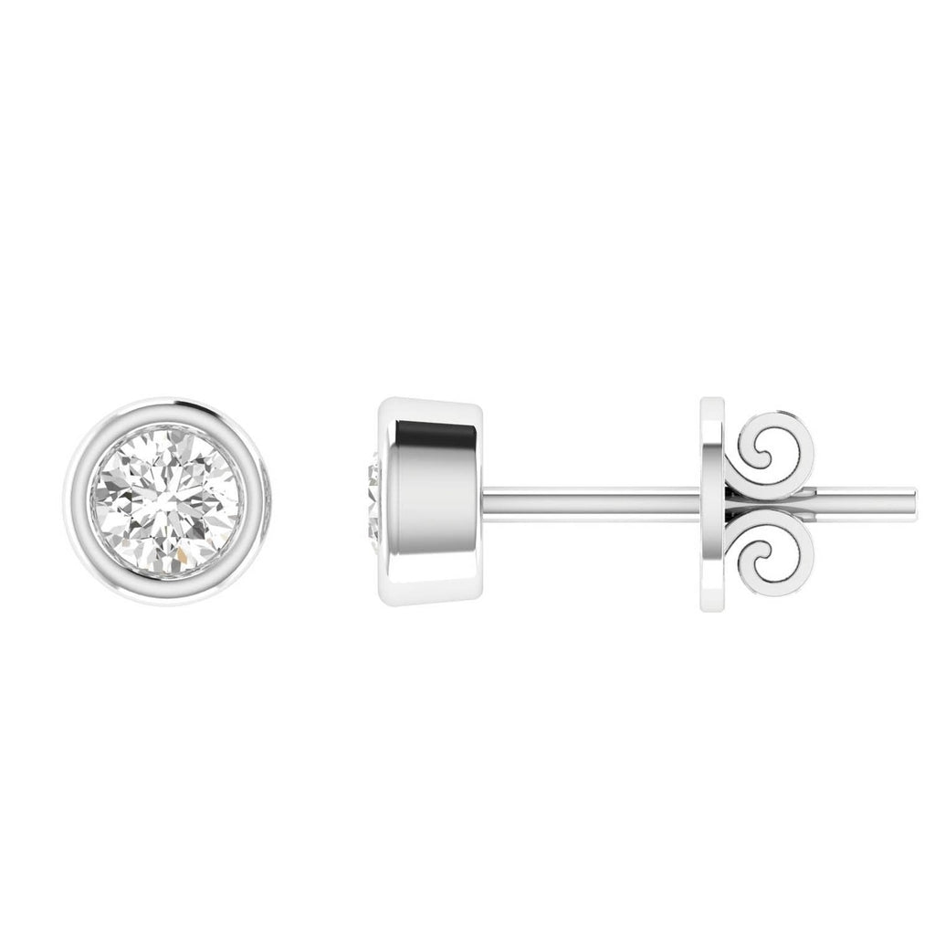 Diamond Stud Earrings with 0.15ct Diamonds in 9K White Gold - 9WBE15 - Penelope Kate